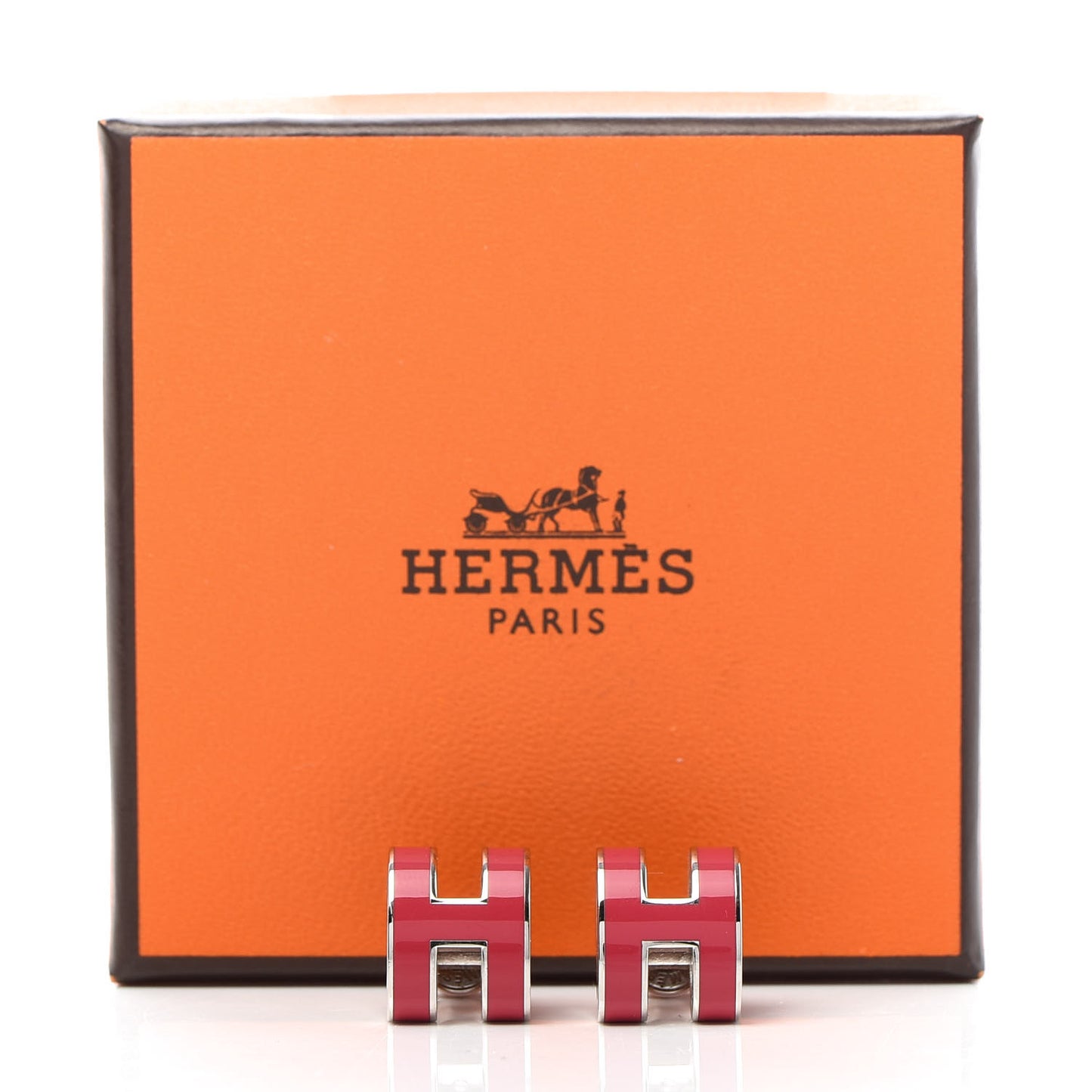 Palladium Lacquered Pop H Earrings Rose Extreme