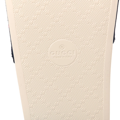 Gucci Terry Cloth GG Monogram Slide Sandals 38 Blue Red 5 of 7