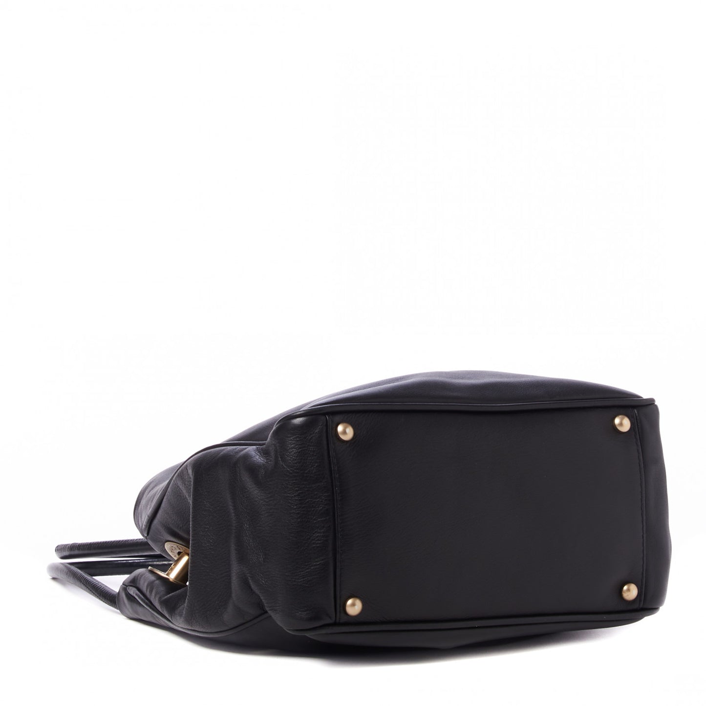 Lambskin Camellia Tote Black