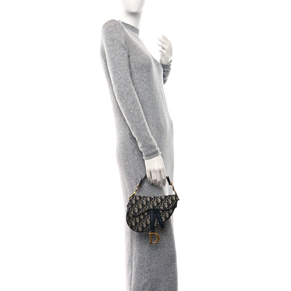 Christian Dior Oblique Mini Saddle Bag Blue 3 of 8