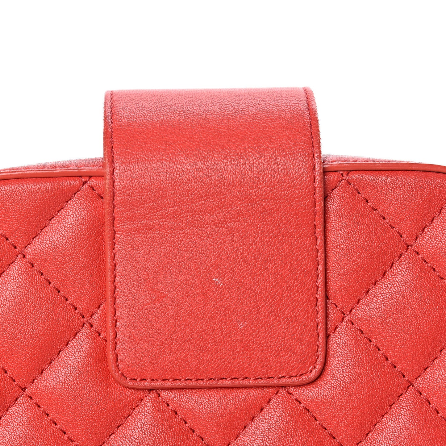 Lambskin Quilted Mini CC Box Camera Bag Red