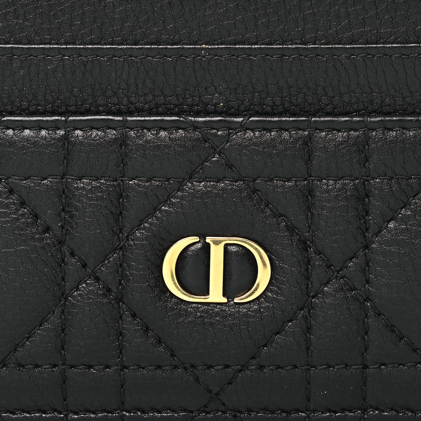 Supple Calfskin Cannage Caro Five-Slot Card Holder Black