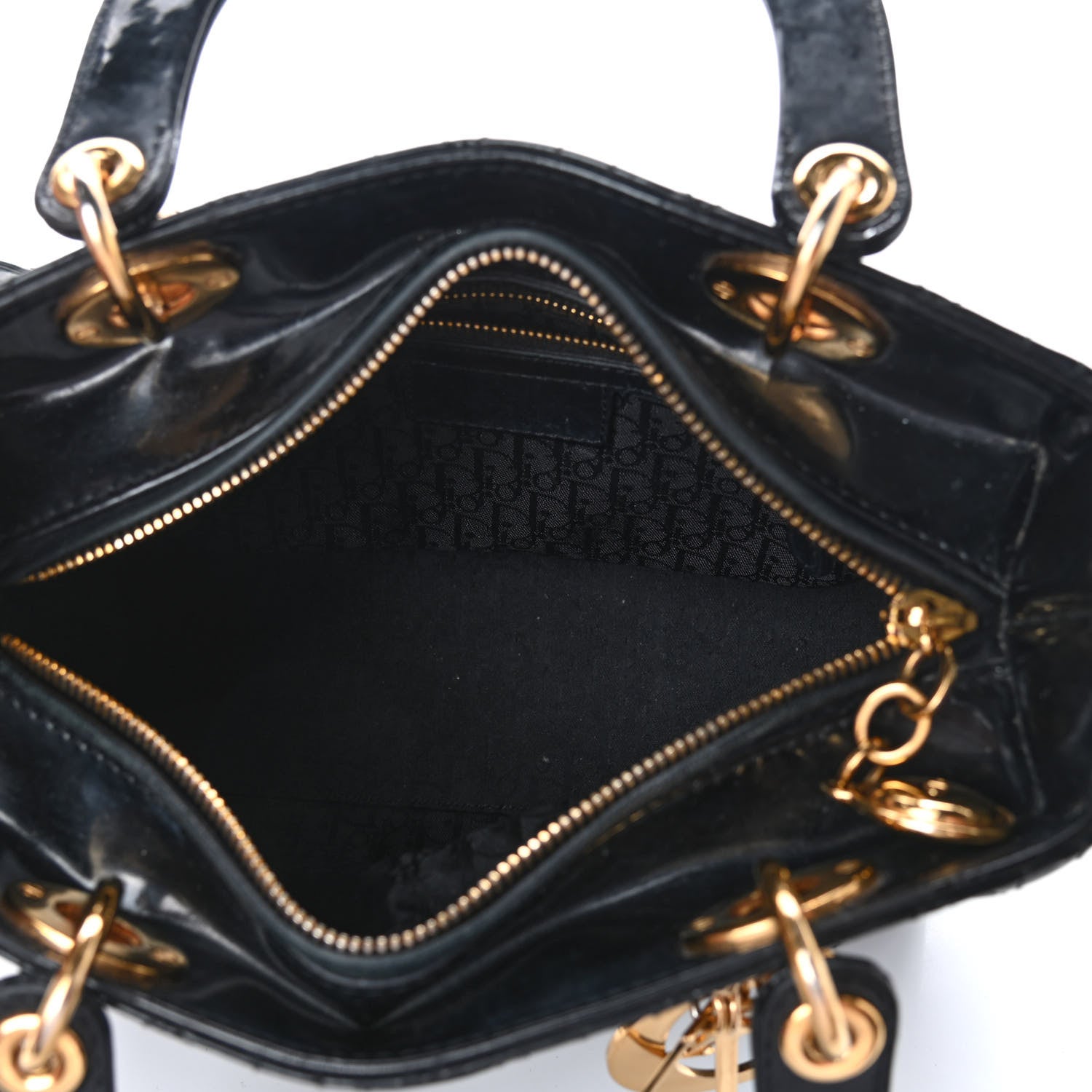 Christian Dior Patent Cannage Medium Lady Dior Black 5 of 9