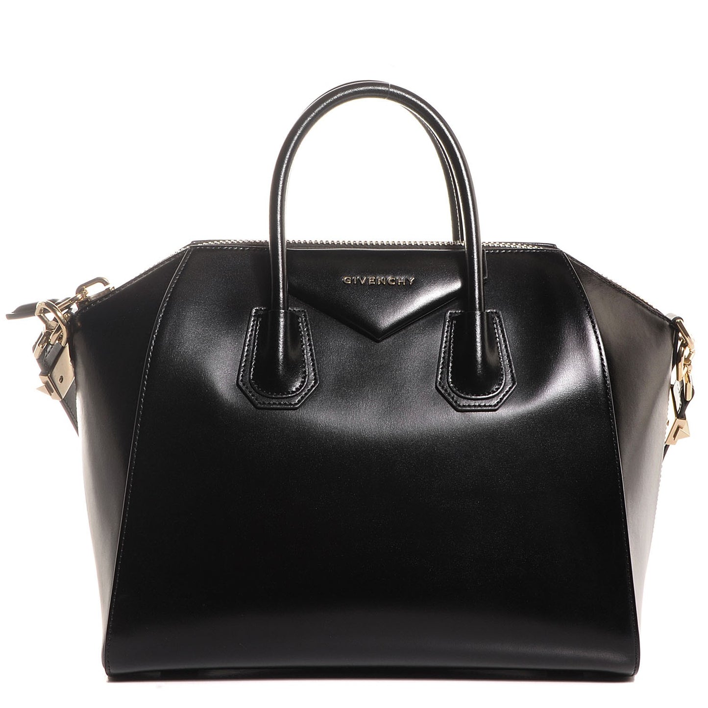 Shiny Lord Calfskin Medium Antigona Black