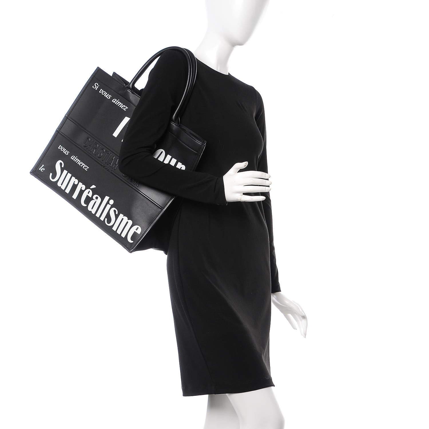Christian Dior Calfskin Large Surrealism Book Tote Black 2 of 8