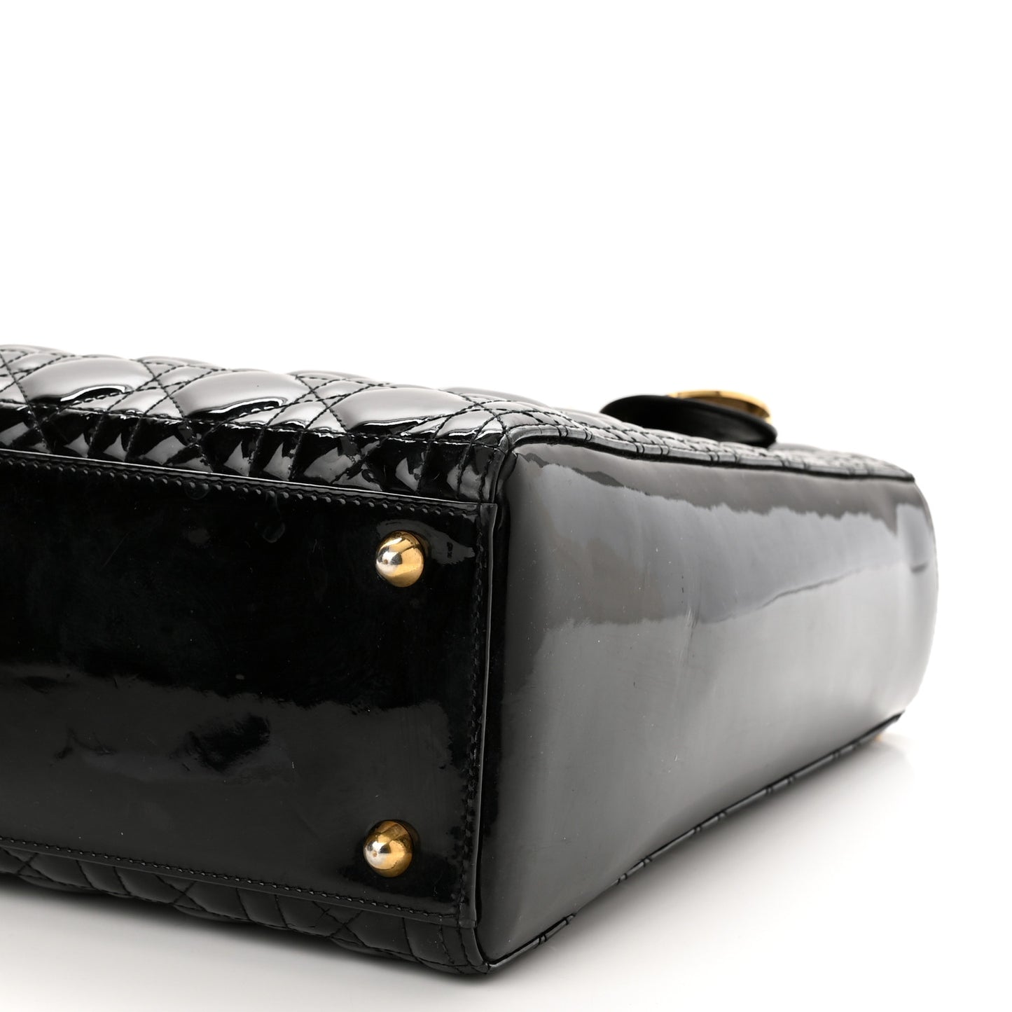 Patent Cannage Large Lady Dior Black