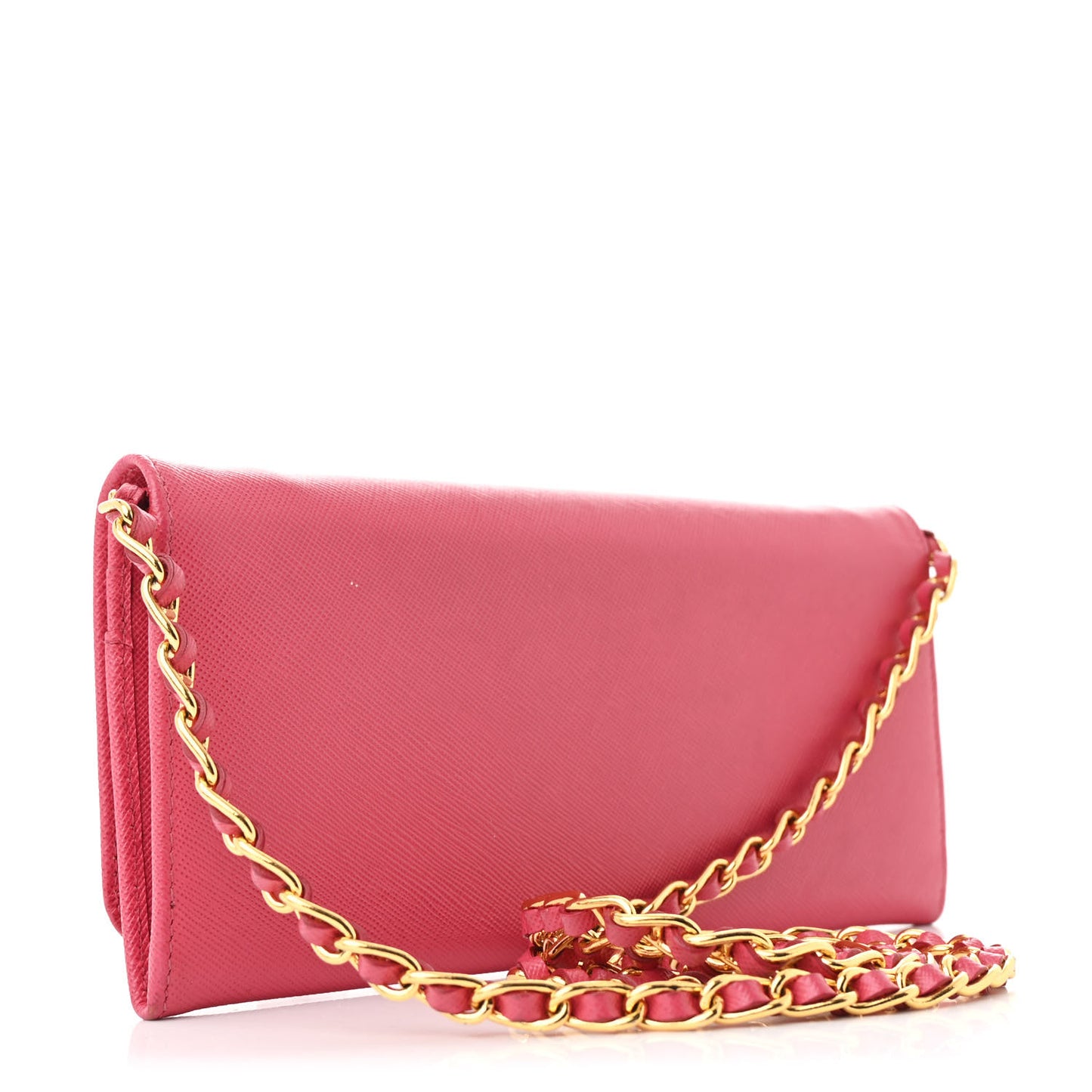 Saffiano Metal Oro Chain Wallet Peonia