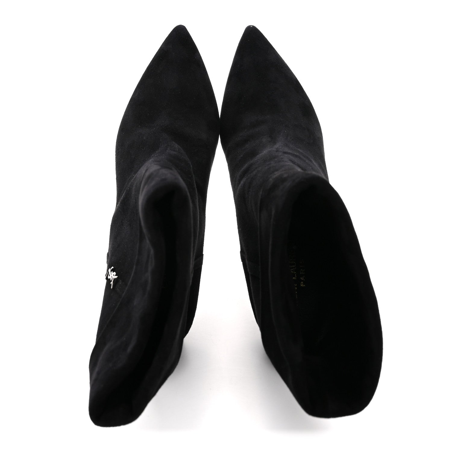 Saint Laurent Kid Scamosciato Niki 85 Wedge Booties 39.5 Black 2 of 10