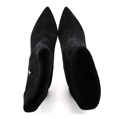 Saint Laurent Kid Scamosciato Niki 85 Wedge Booties 39.5 Black 2 of 10