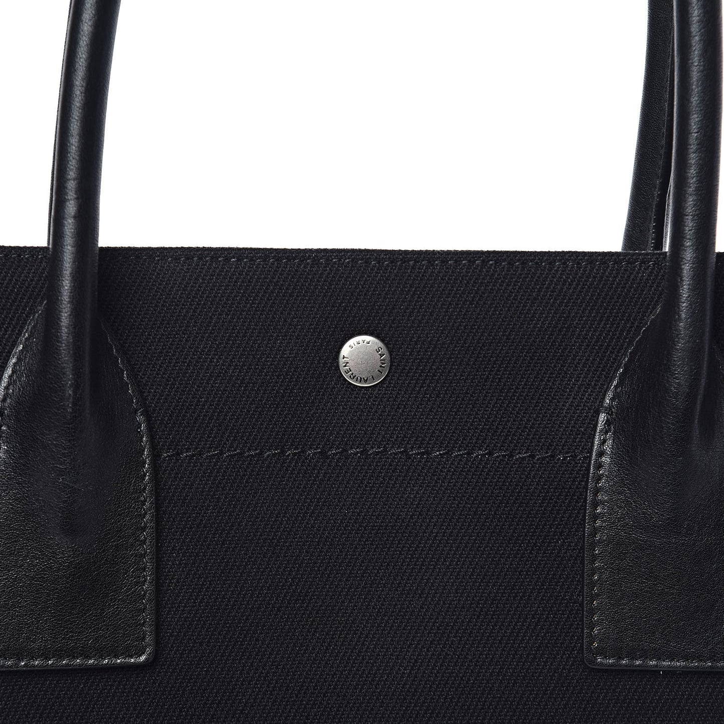 Linen Calfskin Rive Gauche Tote Black