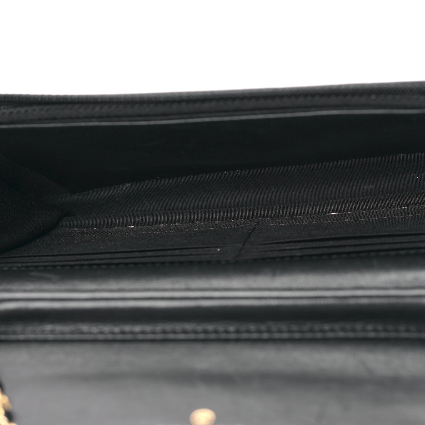 Lambskin Quilted Studded Wallet On Chain WOC Black