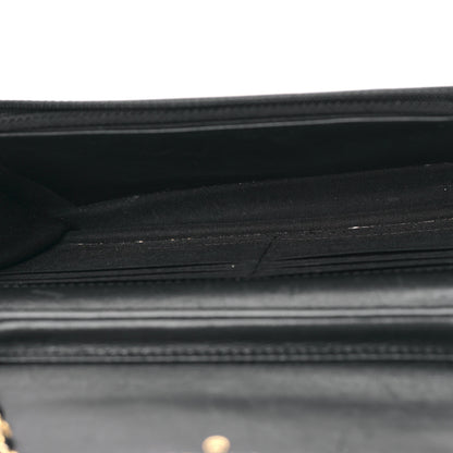 Chanel Lambskin Quilted Studded Wallet On Chain WOC Black 5 of 10