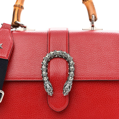 Gucci Dollar Calfskin Crystal Web Medium Dionysus Bamboo Top Handle Bag Hibiscus Red Black Diamond 8 of 14