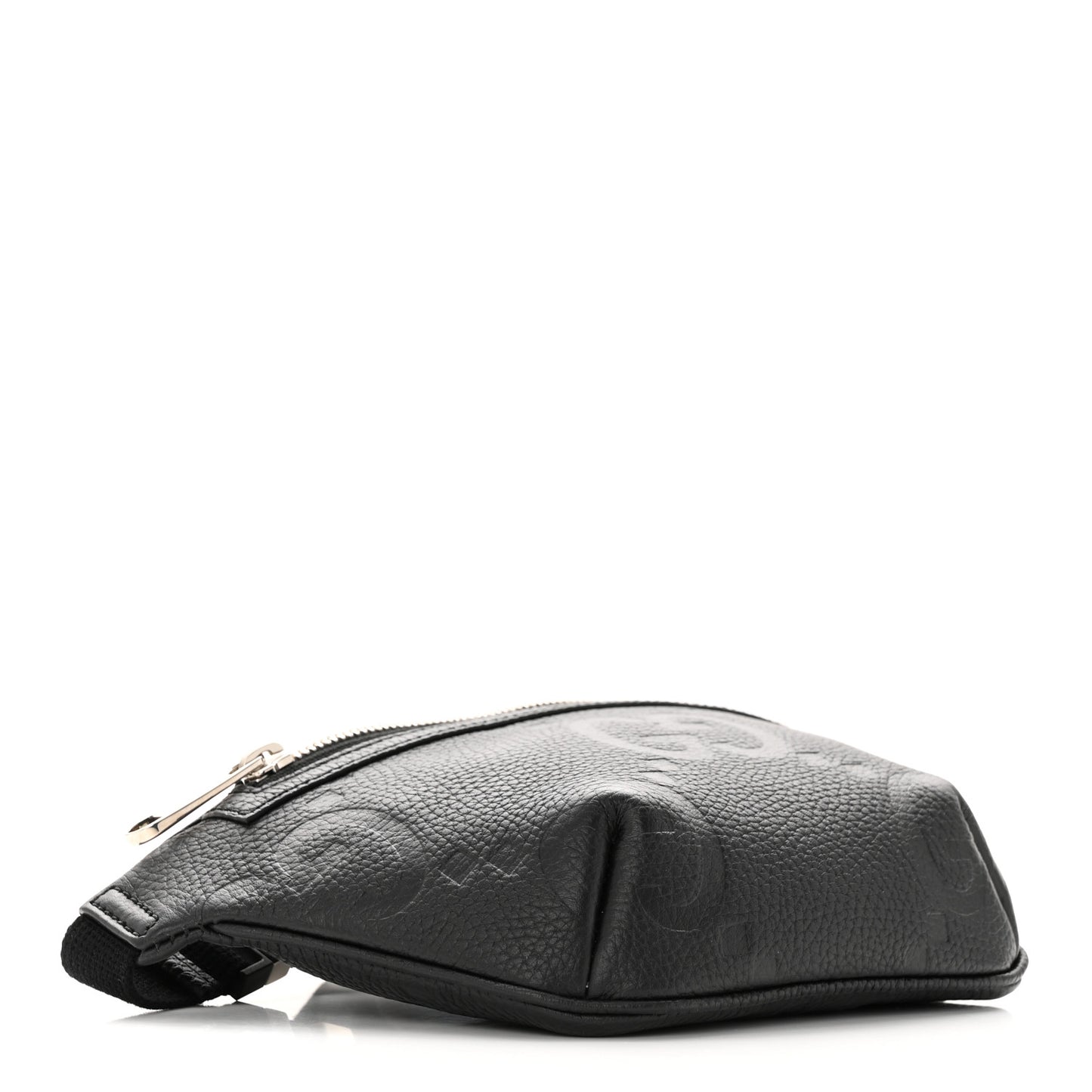 Piuma Calfskin Jumbo GG Embossed Small Belt Bag Black