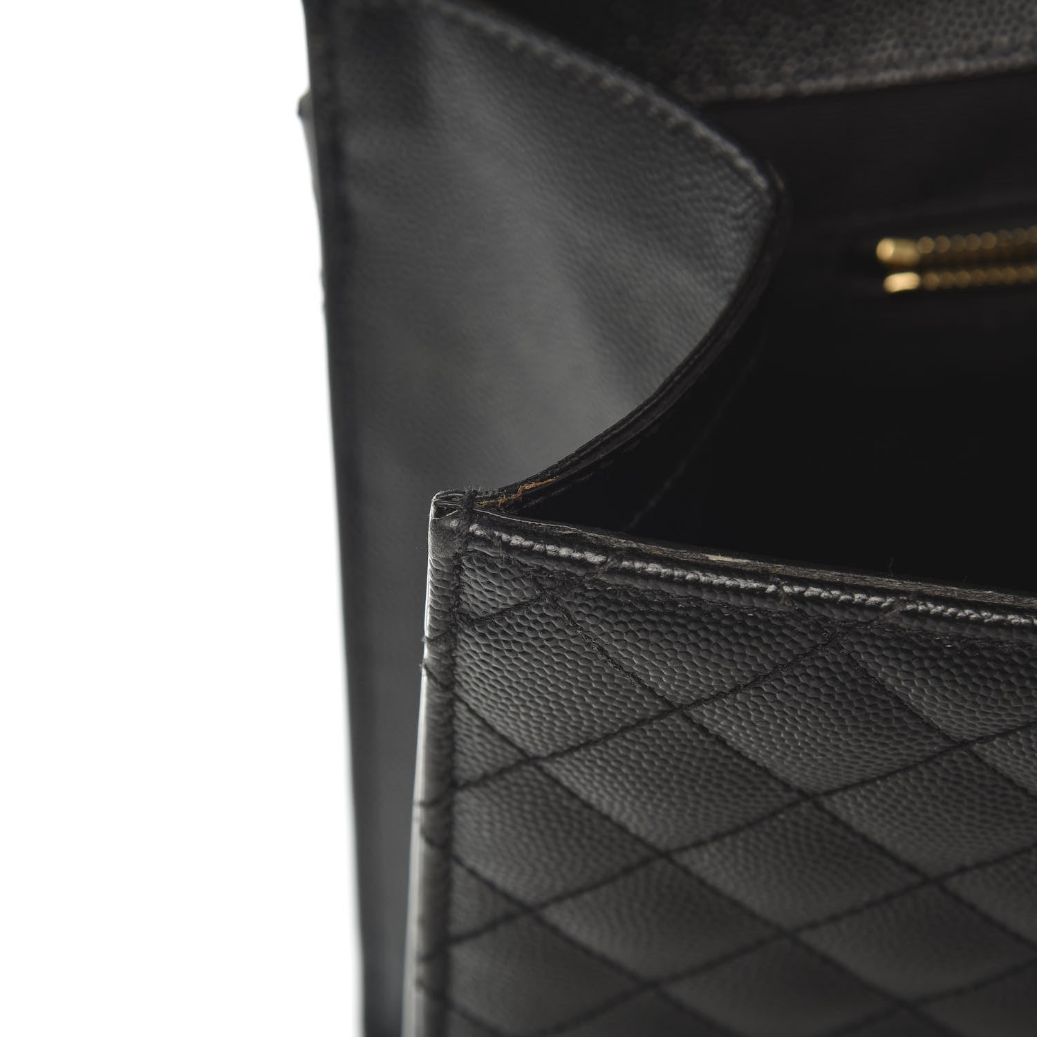 Saint Laurent Grain De Poudre Large Tri-Quilt Monogram Satchel Black 10 of 20