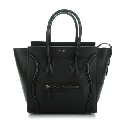 Celine Drummed Calfskin Micro Luggage Black 1 of 8