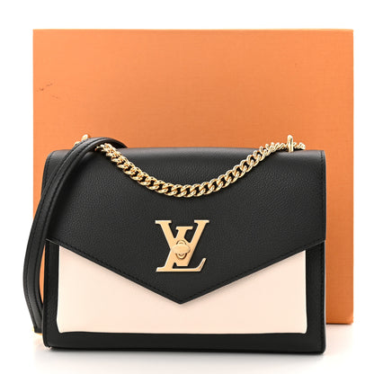 Louis Vuitton Soft Calfskin Mylockme Chain Bag BB Black Creme 10 of 10