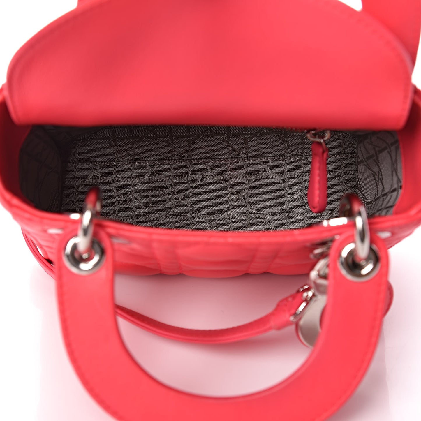 Lambskin Cannage Mini Lady Dior Fuchsia