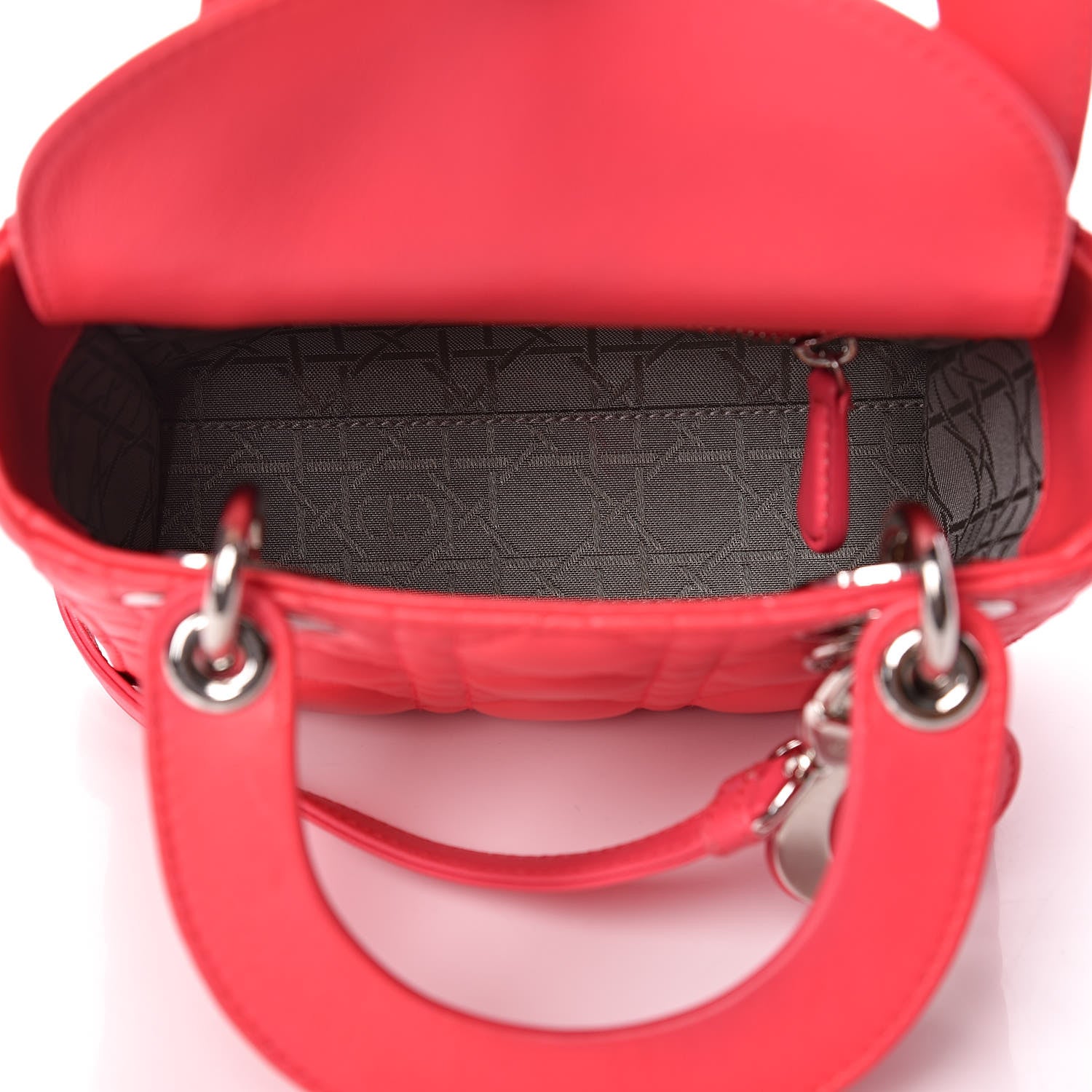 Christian Dior Lambskin Cannage Mini Lady Dior Fuchsia 5 of 15