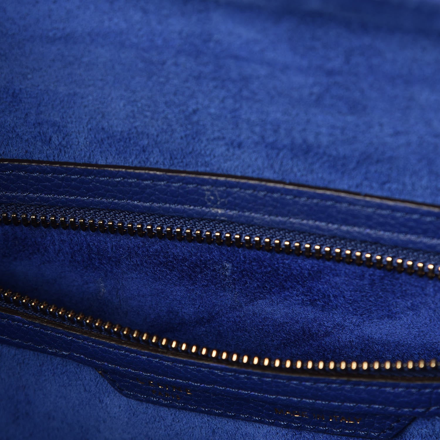 Celine Drummed Calfskin Mini Luggage Indigo 9 of 9