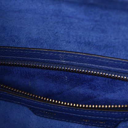 Celine Drummed Calfskin Mini Luggage Indigo 9 of 9