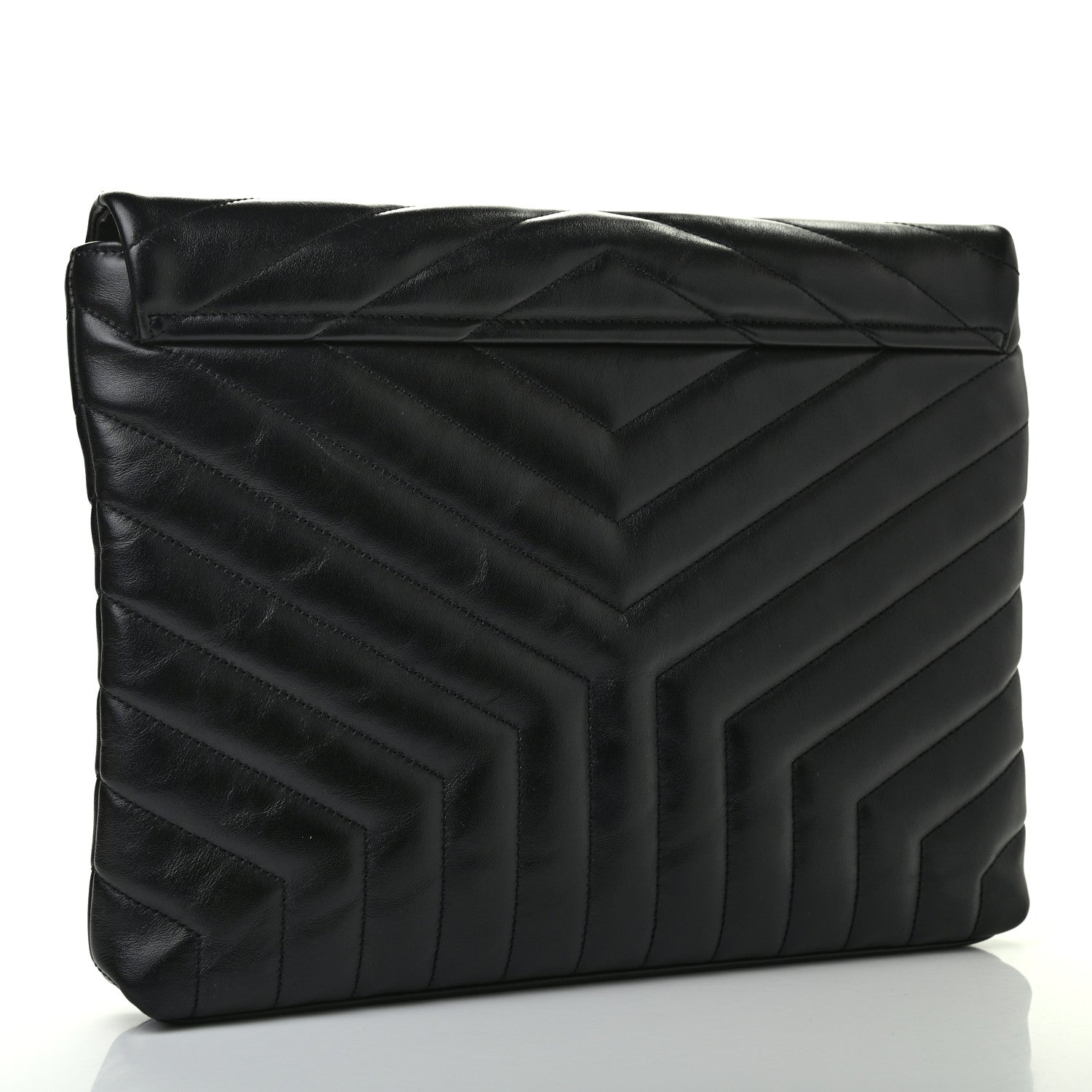 Saint Laurent Calfskin Y Quilted Monogram Loulou Document Holder Black 3 of 7