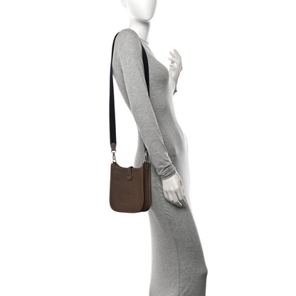 Hermes Taurillon Clemence Amazone Evelyne TPM Etoupe Bleu Indigo 2 of 11