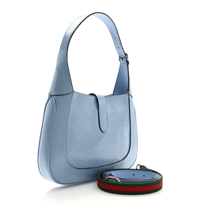 Gucci Snakeskin Web Small Jackie 1961 Hobo Blue 2 of 7