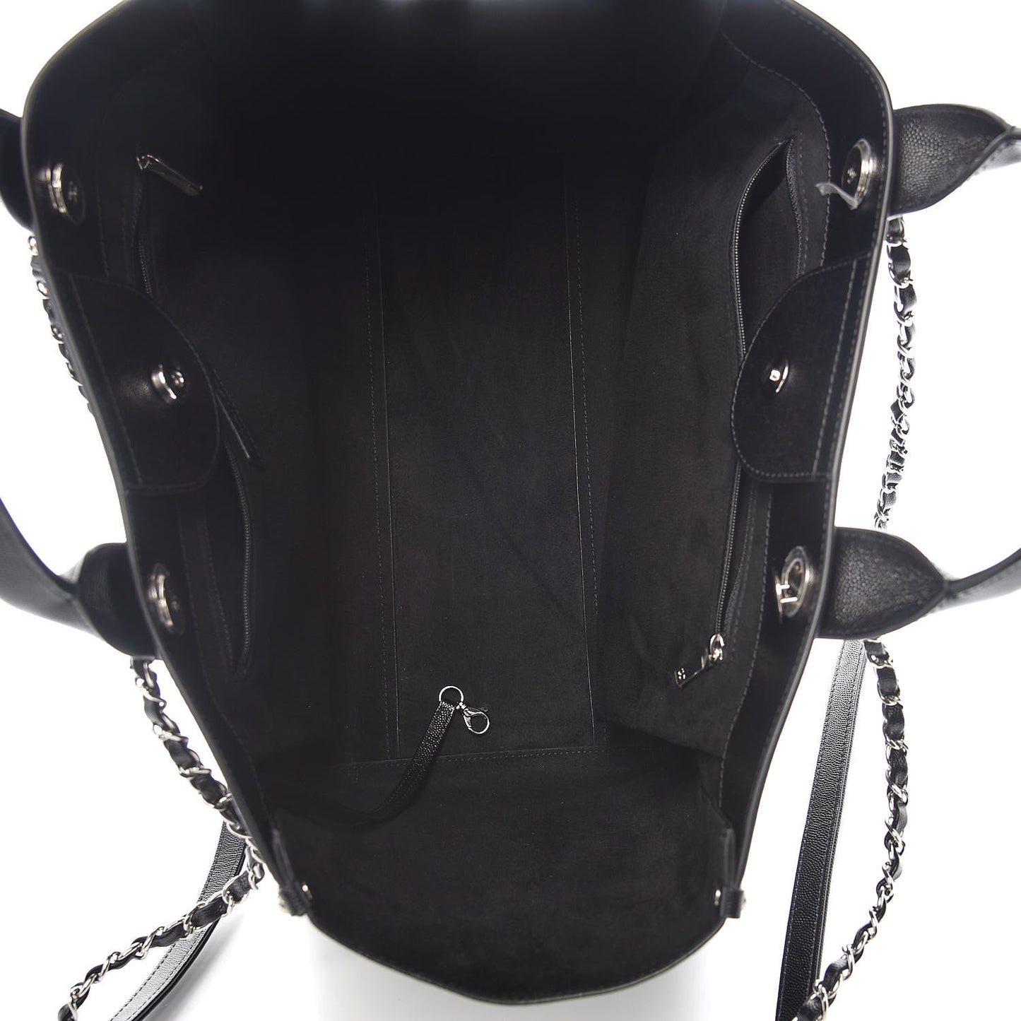 Caviar Medium Studded Deauville Tote Black