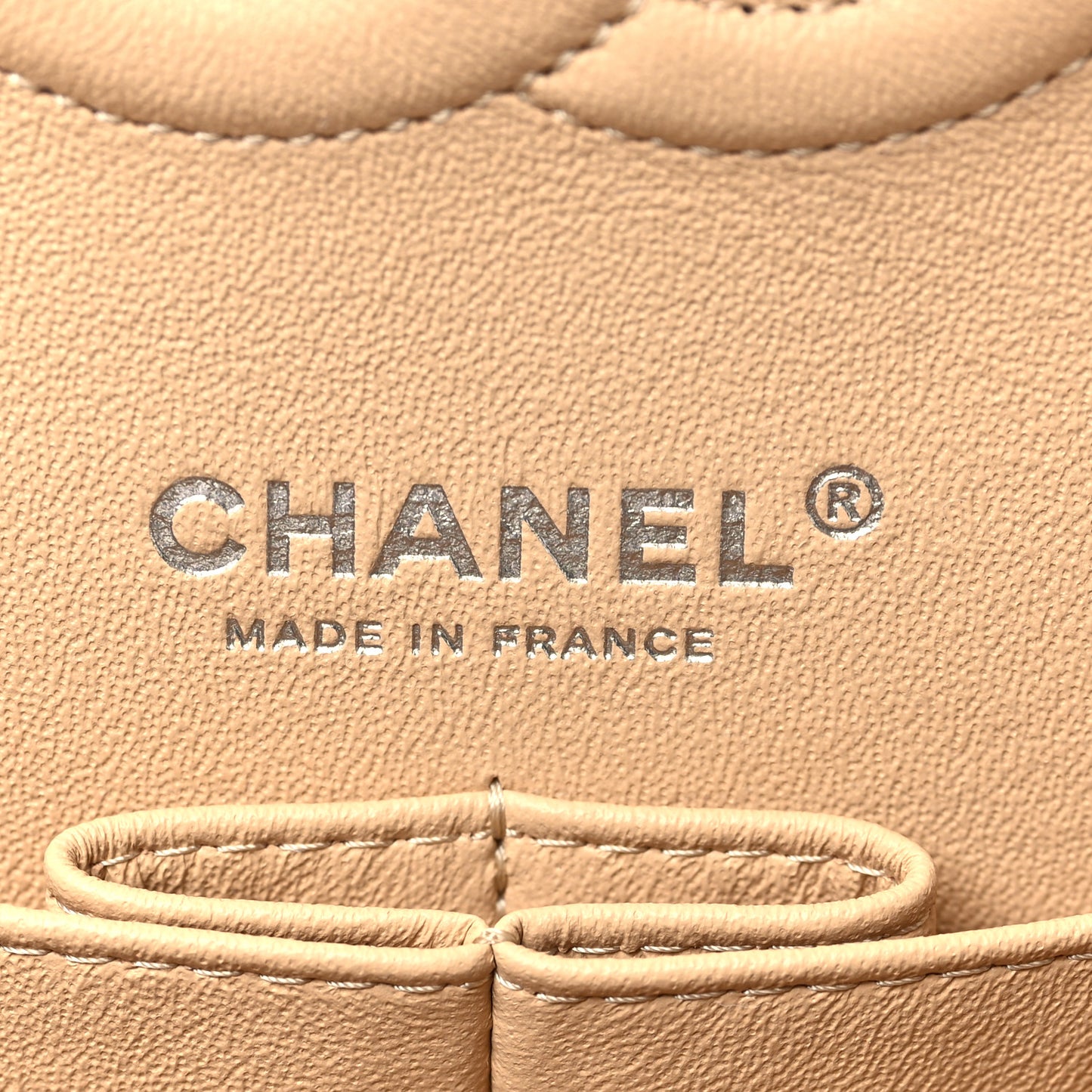 Caviar Quilted Medium Double Flap Beige