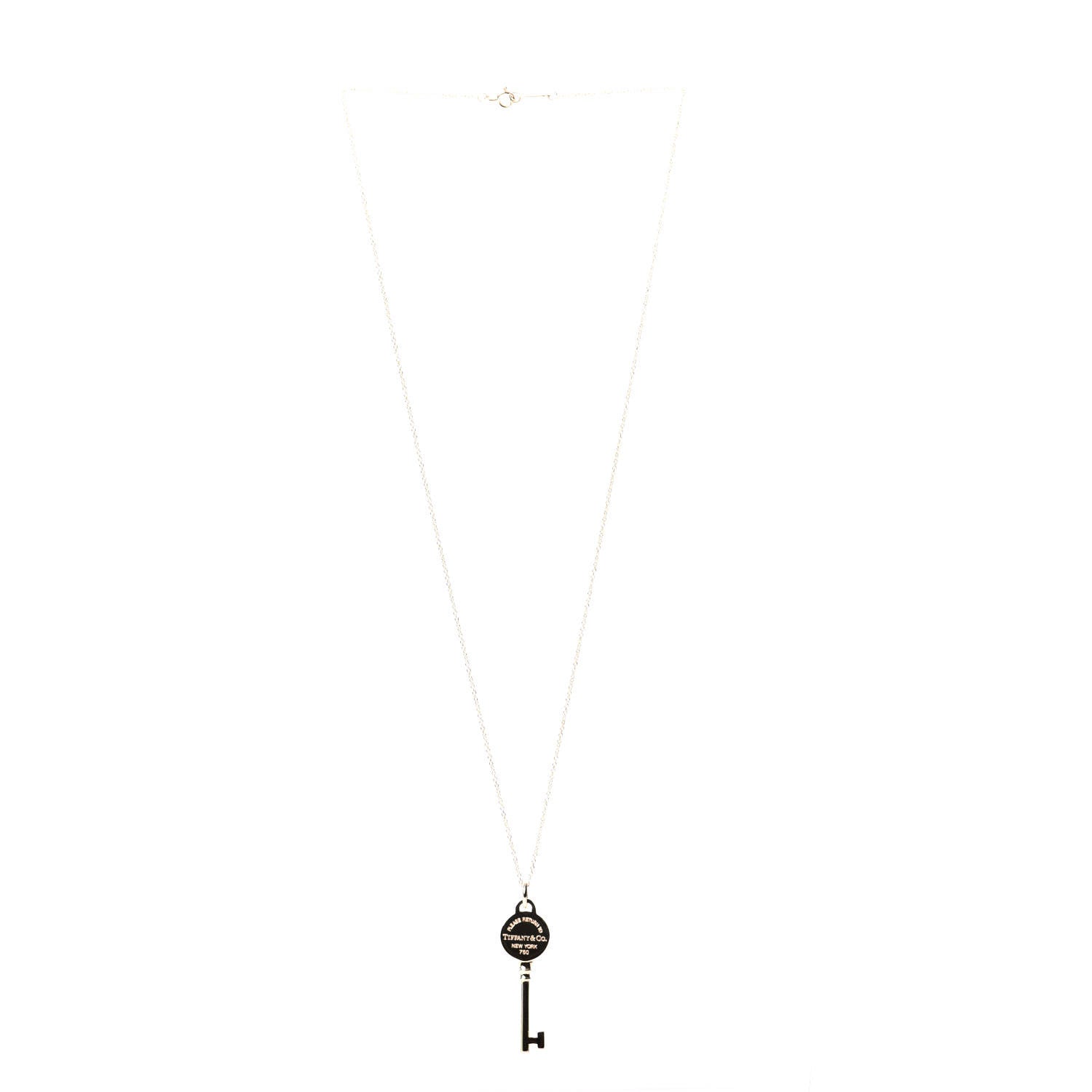Tiffany 18K Yellow Gold Return To Round Key Pendant Necklace 2 of 6