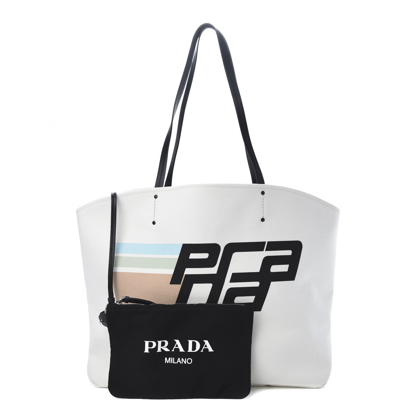 Canvas Racing Logo Tote White