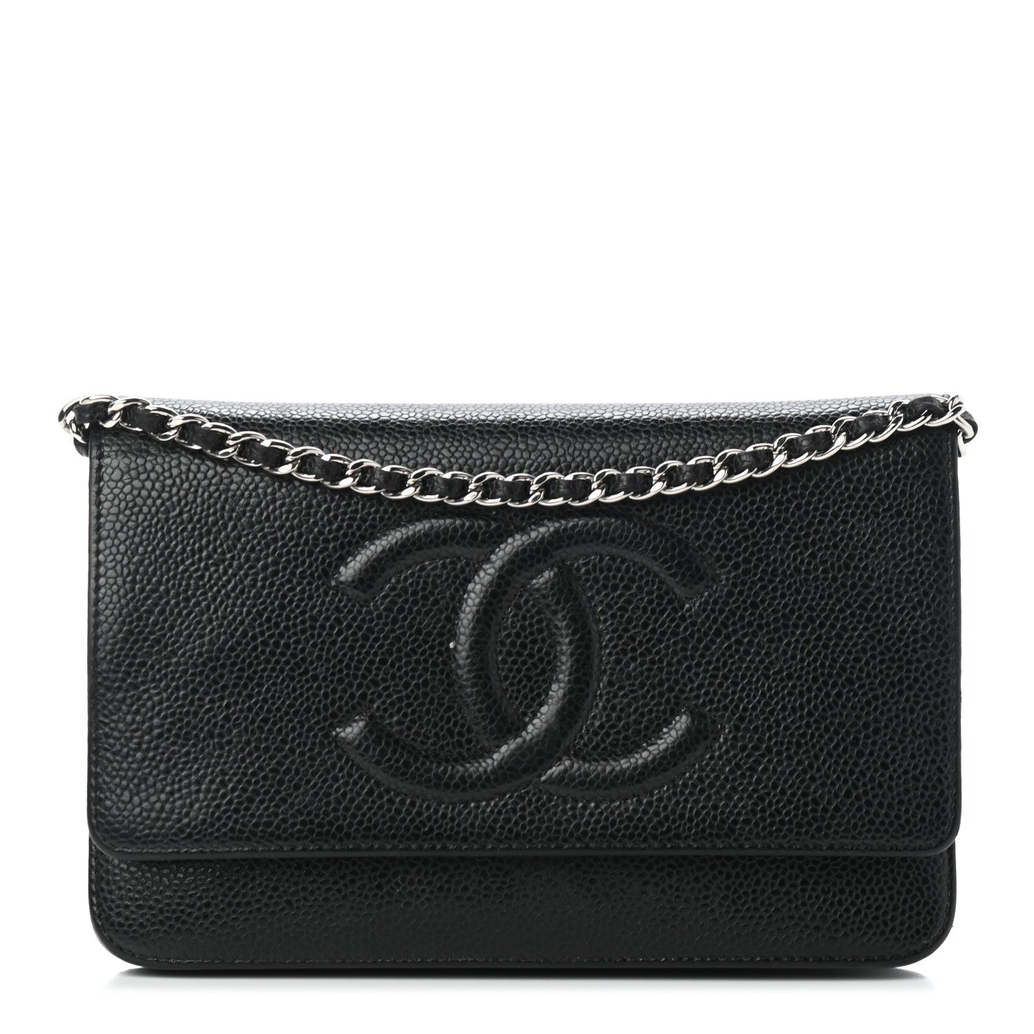 Chanel Caviar Timeless CC Wallet On Chain WOC Black 1 of 10