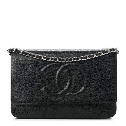 Chanel Caviar Timeless CC Wallet On Chain WOC Black 1 of 10