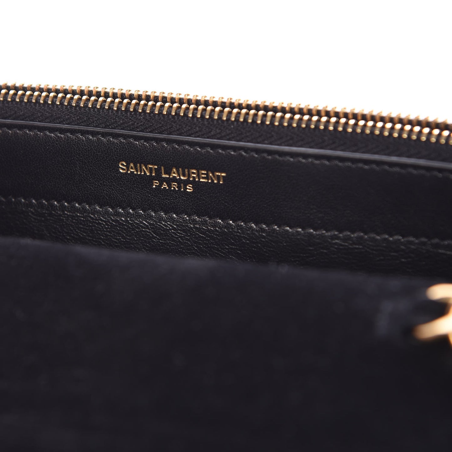 Metallic Goatskin Lambskin Classic Monogram Kate Tassel Chain Wallet Gold