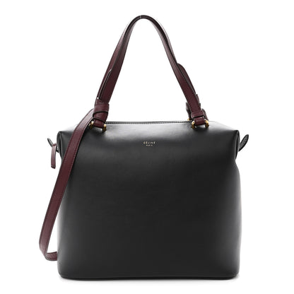 Celine Lambskin Small Soft Cube Satchel Black Burgundy 1 of 9