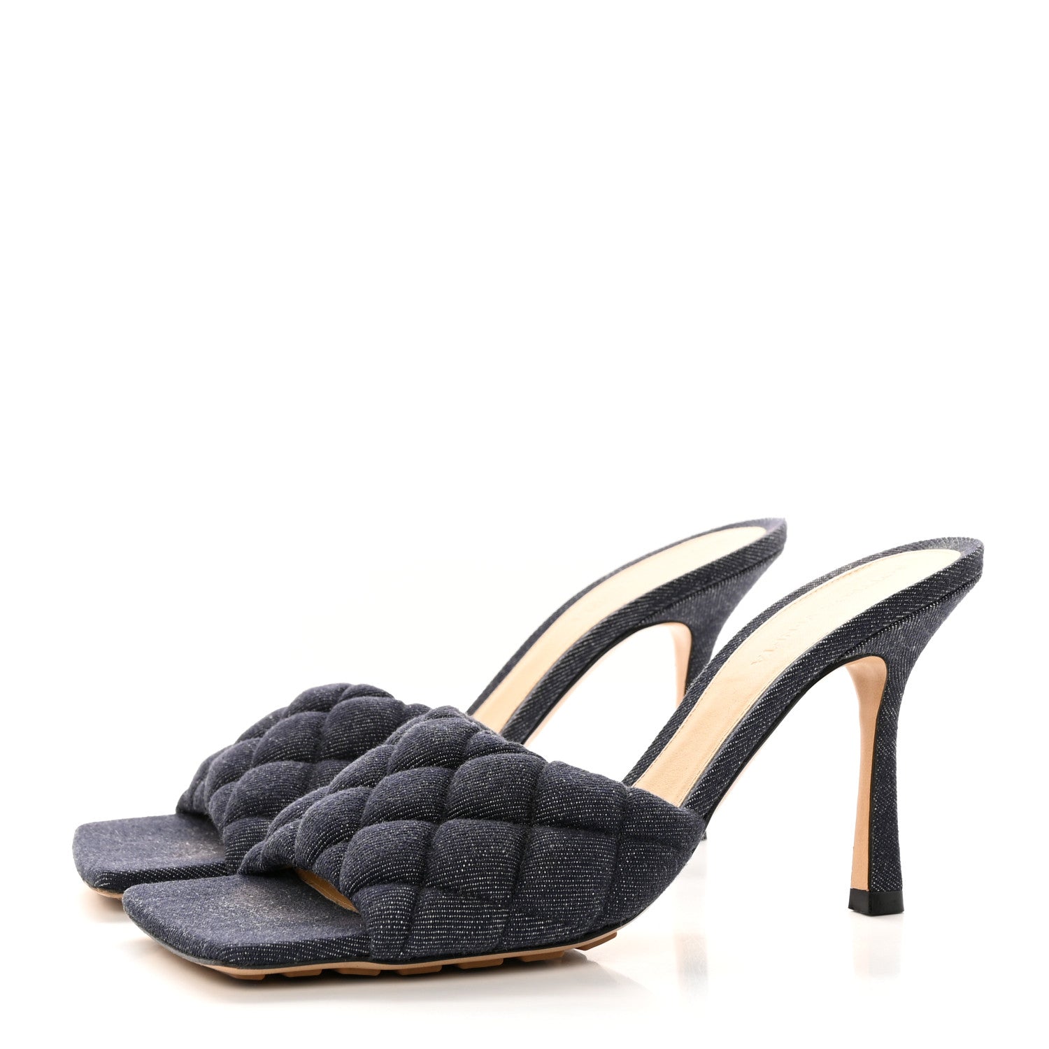 Bottega Veneta Denim Matelasse Padded Mule Sandals 39 Indigo 3 of 13