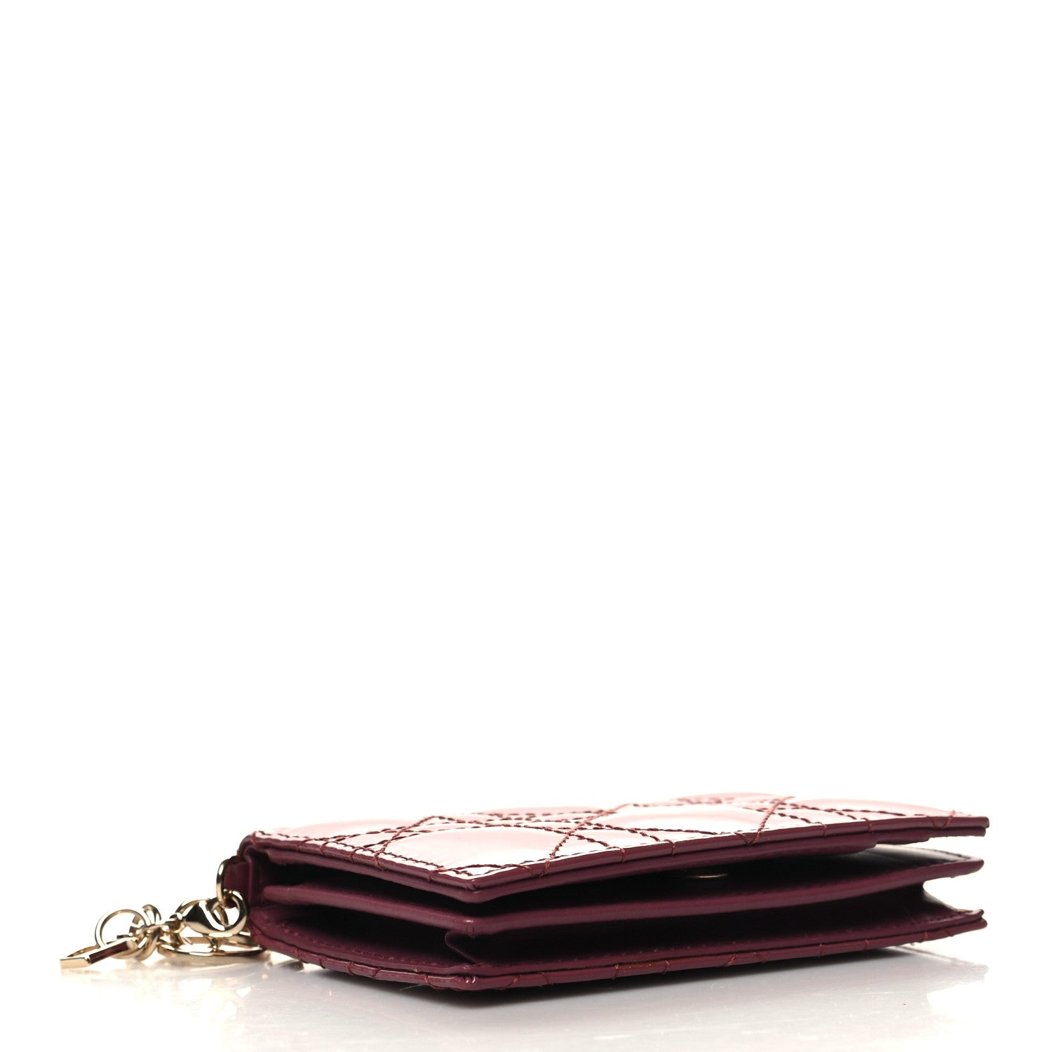 Christian Dior Patent Cannage Small Lady Dior Flap Card Holder Pink 4 of 9