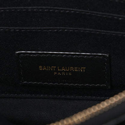 Saint Laurent Grained Lambskin Quilted Mini Becky Double Zip Bag Black 8 of 10