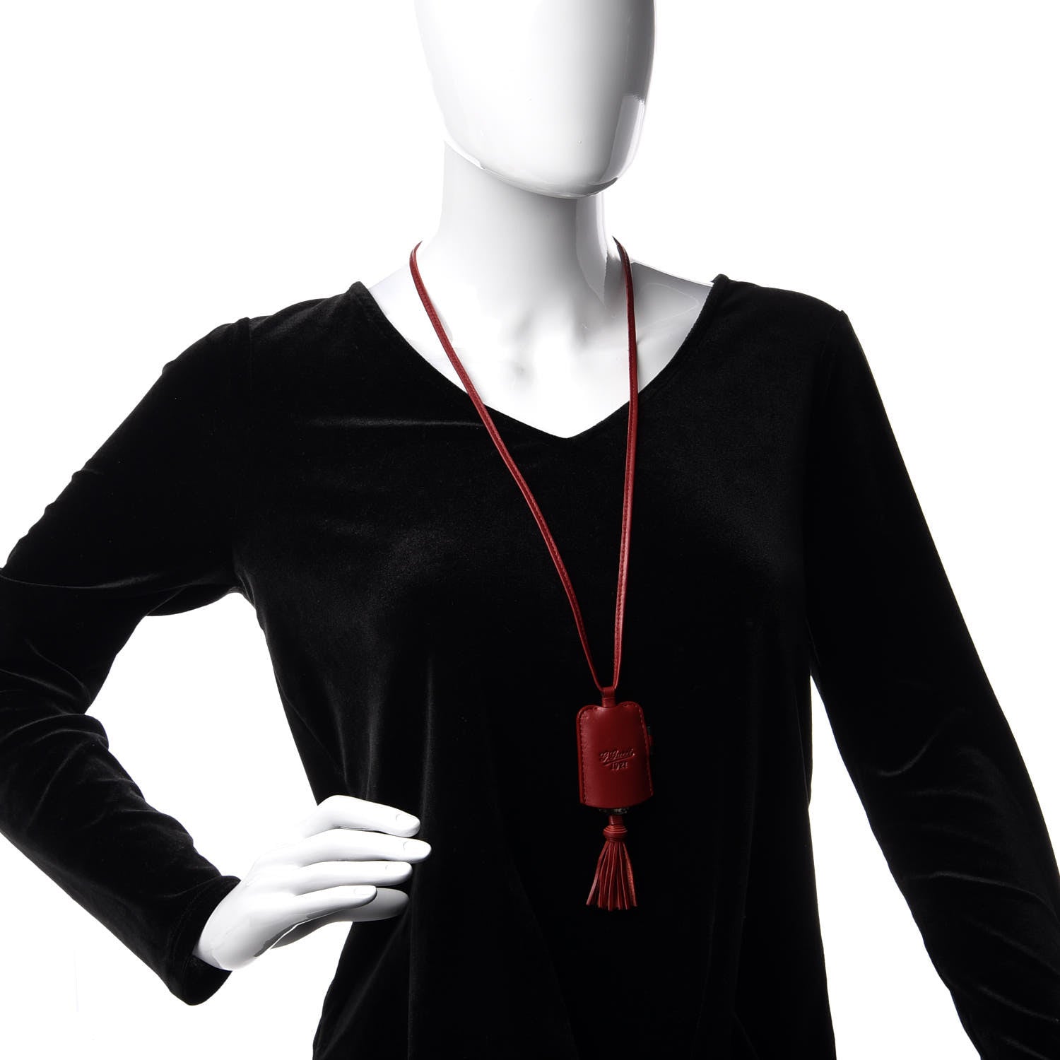 Gucci Stainless Steel Calfskin 1921 Pendant Quartz Watch Red 2 of 9