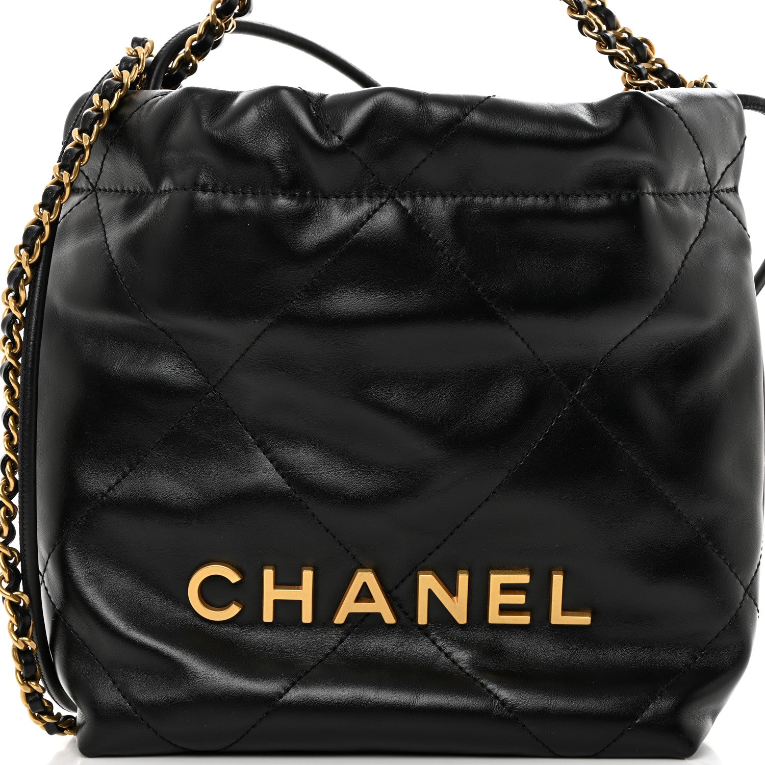 Chanel Shiny Calfskin Quilted Mini Chanel 22 Black 8 of 10