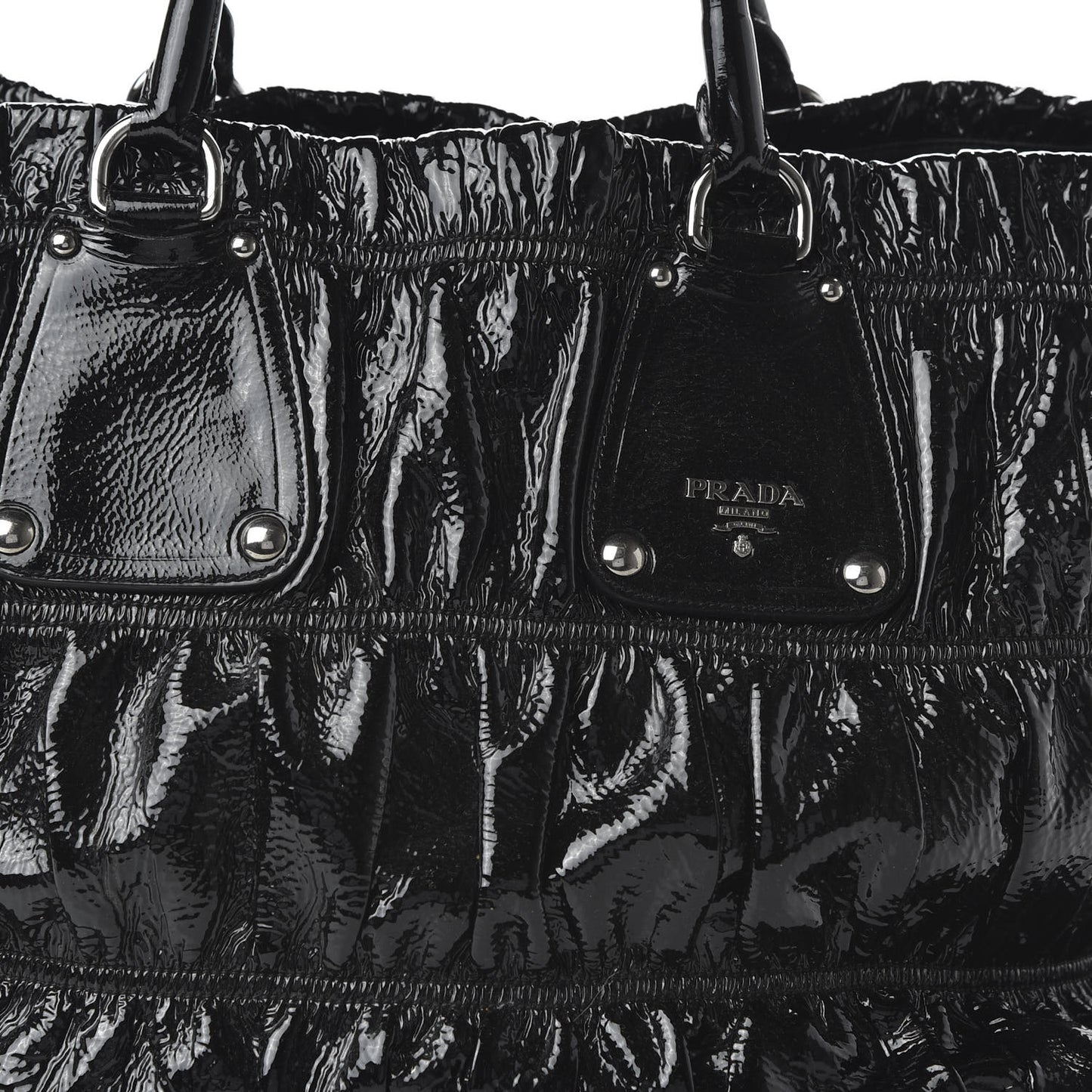 Vernice Gaufre Tote Black