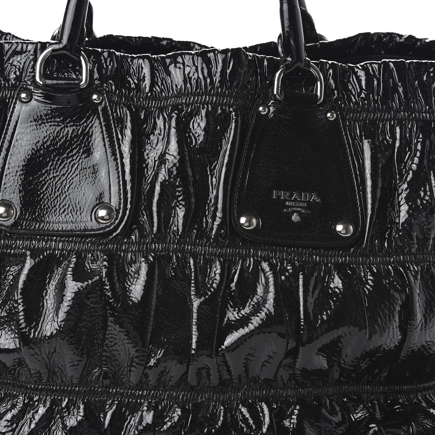 Prada Vernice Gaufre Tote Black 10 of 10