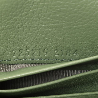 Gucci Roxy Calfskin Medium Blondie Chain Wallet Salamander Green 8 of 12