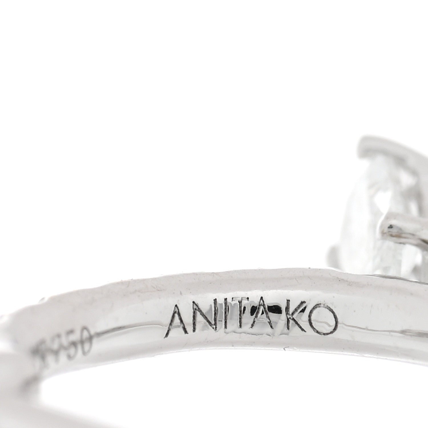 Anita Ko 18K White Gold Diamond Pear Huggie Drop Earrings 4 of 5