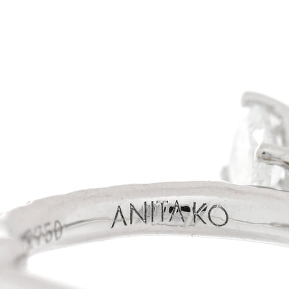 Anita Ko 18K White Gold Diamond Pear Huggie Drop Earrings 4 of 5