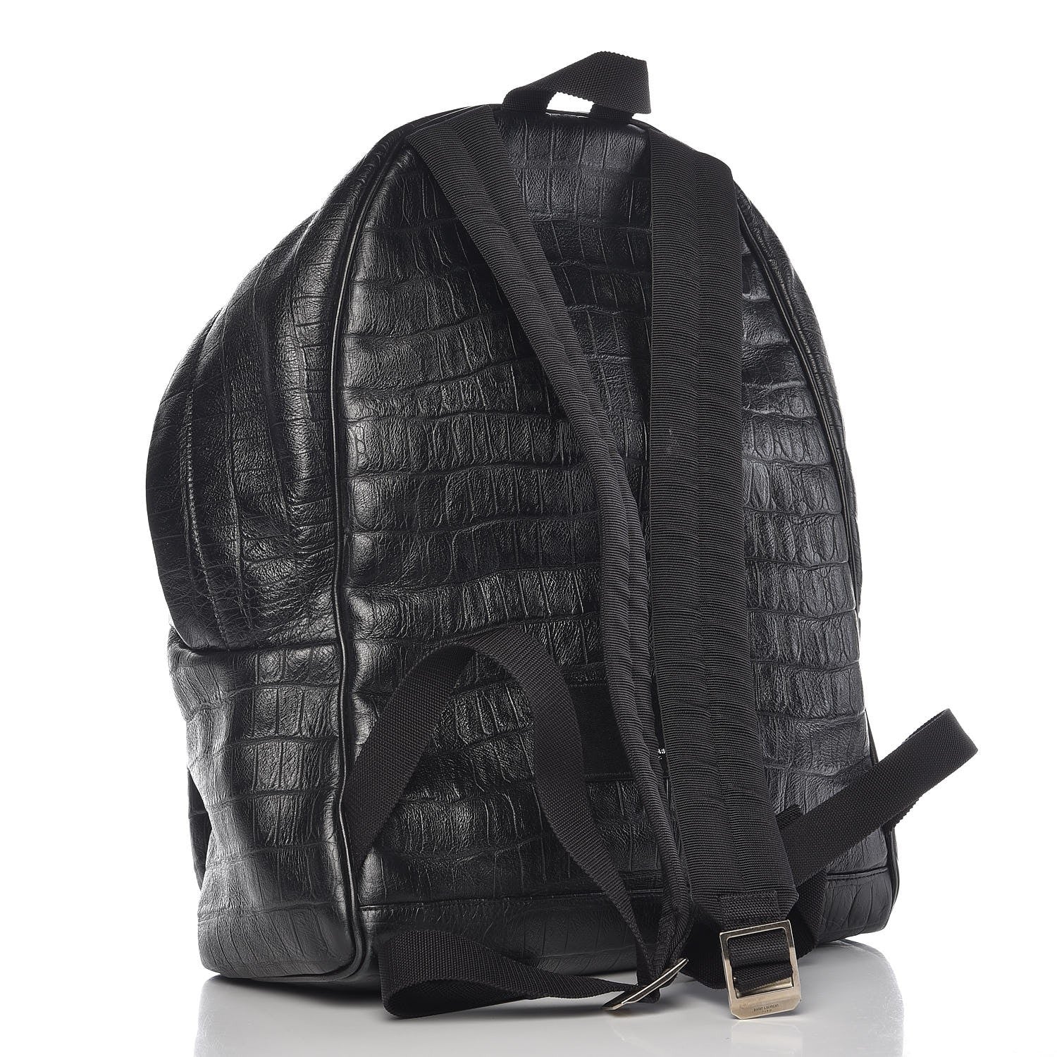 croc embossed leather backpack Saint Laurent Croc Calfskin Embossed Hunting Backpack Black 275074 –  FASHIONPHILE
