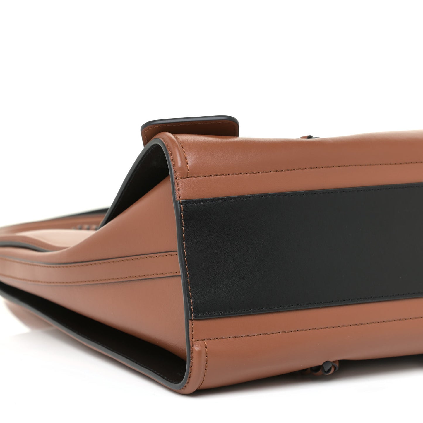 Calfskin The Tall Story Shoulder Bag Brown Black