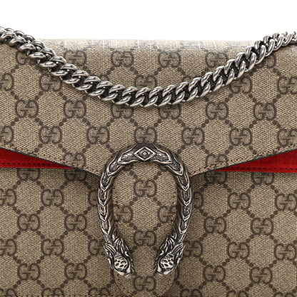 Gucci GG Supreme Monogram Suede Small Dionysus Shoulder Bag Beige Ebony Vulcanic Red 8 of 8