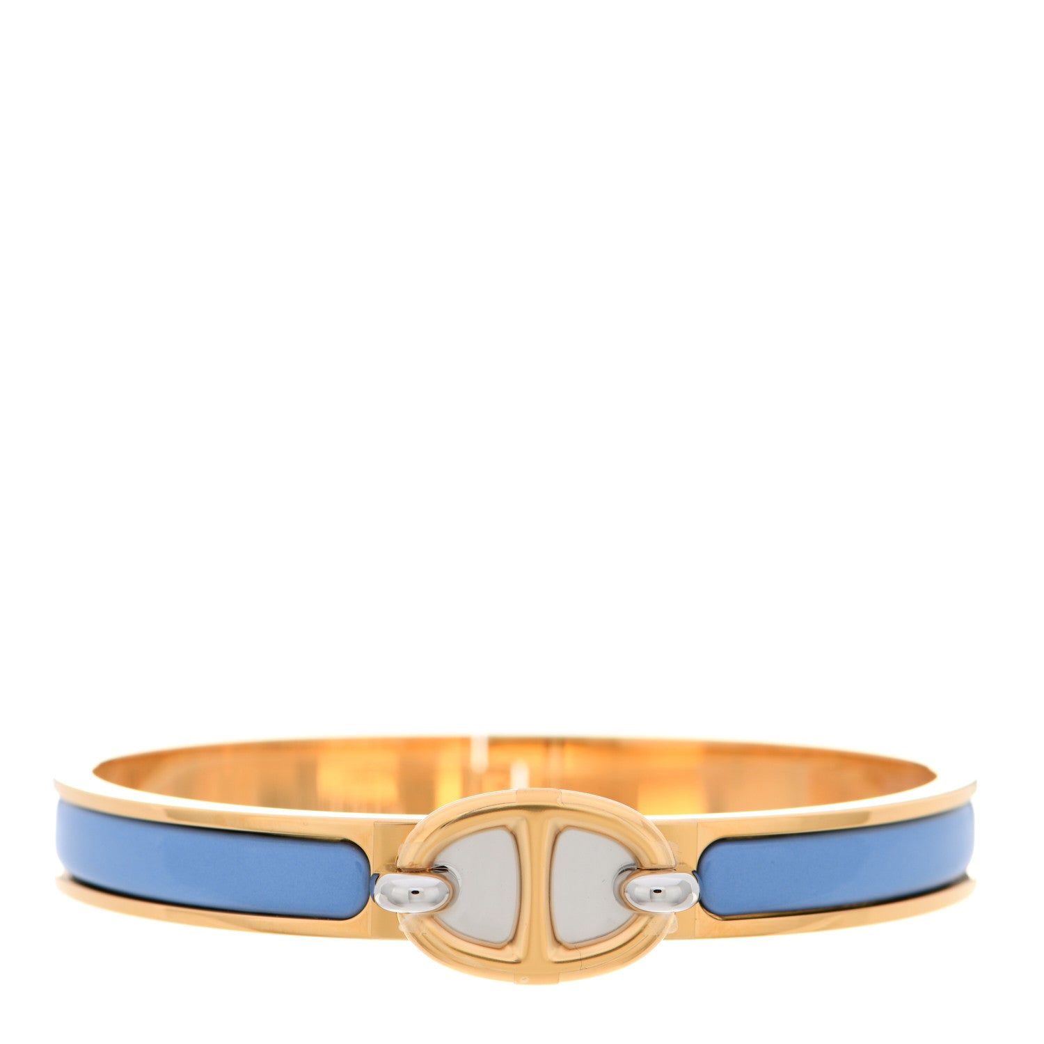 Hermes Enamel Mini Farandole Clic Chaine D'Ancre Bracelet Blue 1 of 7